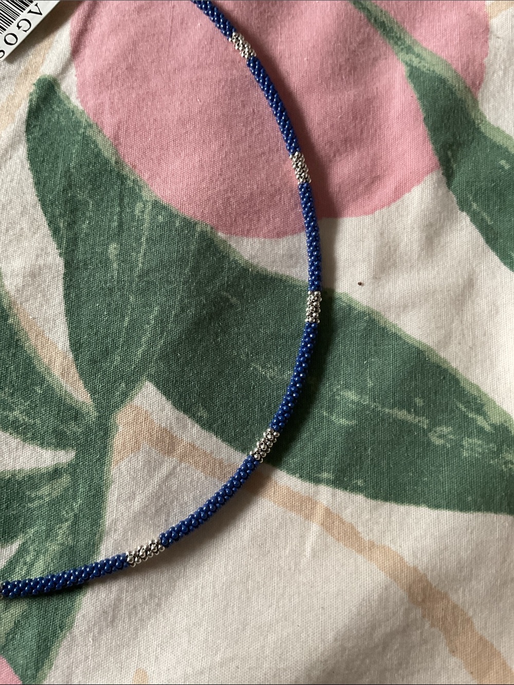 LAGOS Royal Blue Beaded Collar Necklace with Silver Accents - Picture 3 of 4
